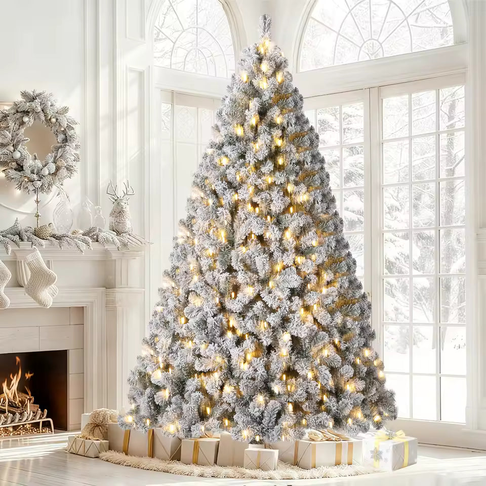 The Glisnow, Pre Lit Snow Flocked Premium Christmas Tree