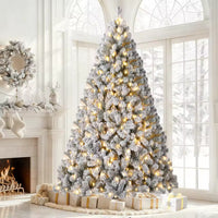 The Glisnow, Pre Lit Snow Flocked Premium Christmas Tree