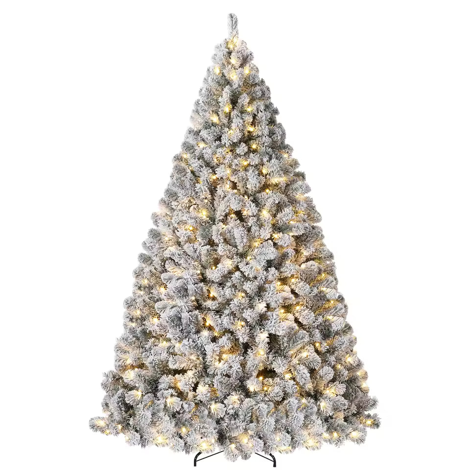 The Glisnow, Pre Lit Snow Flocked Premium Christmas Tree